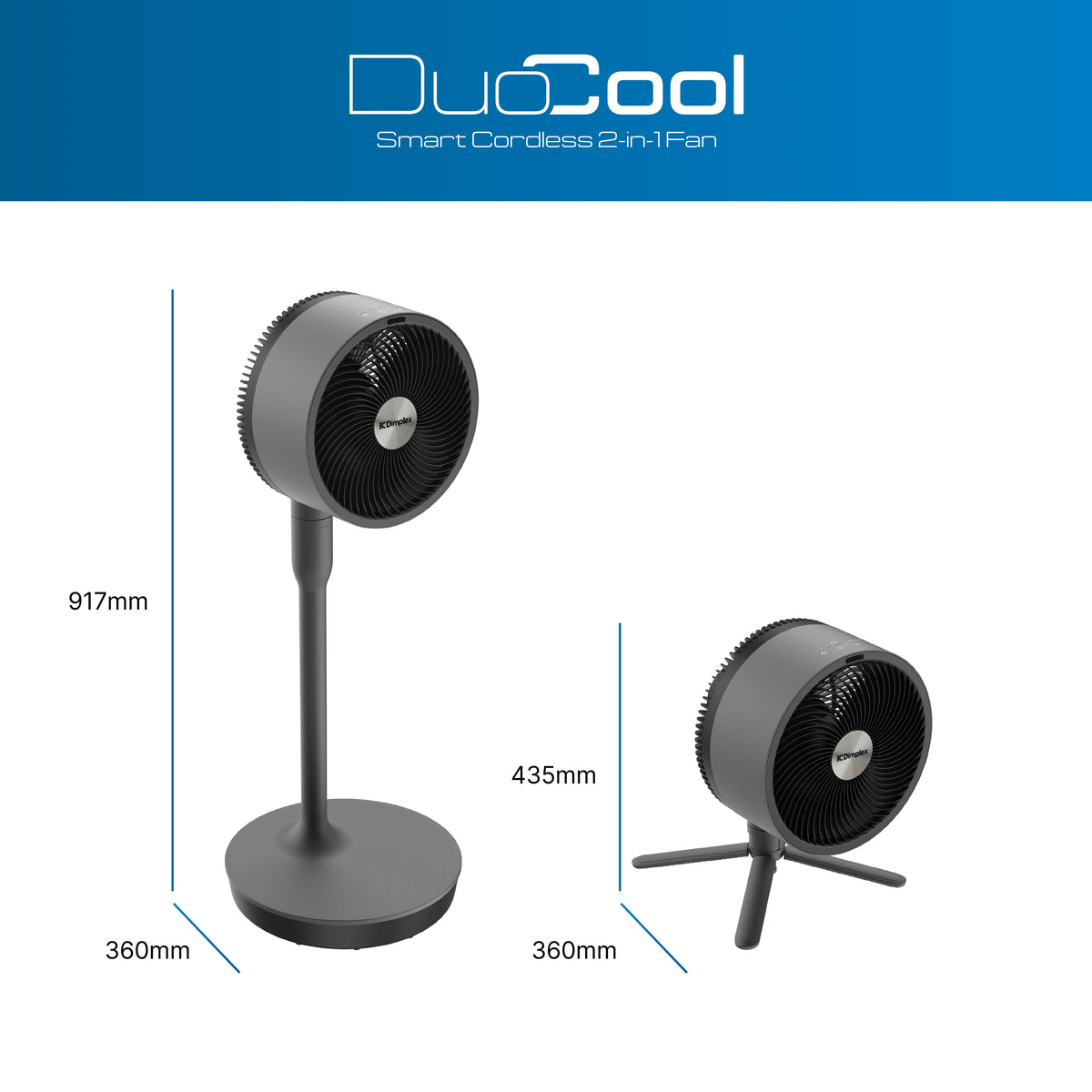DuoCool Smart 2-in-1 kabelloser Standventilator