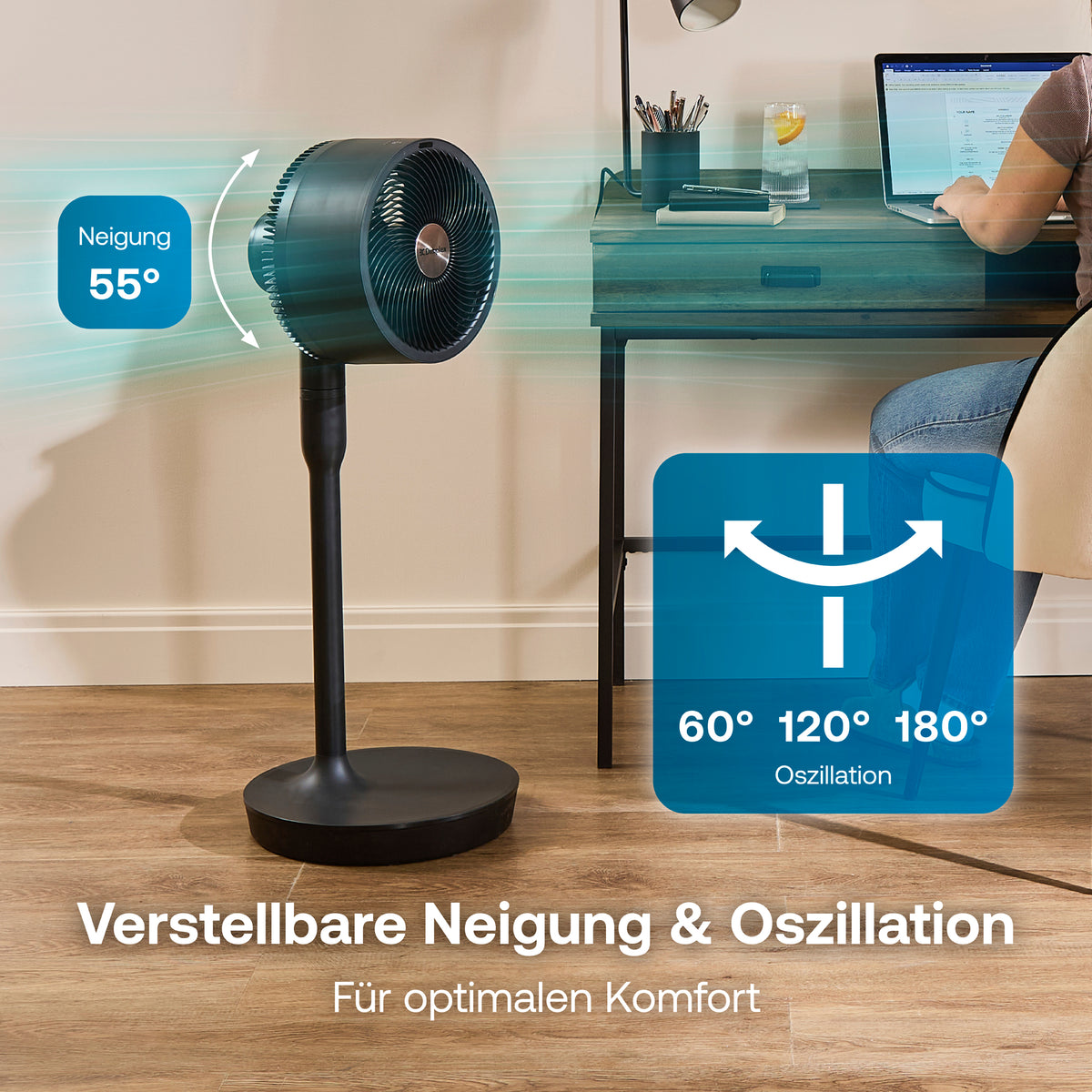 DuoCool Smart 2-in-1 kabelloser Standventilator