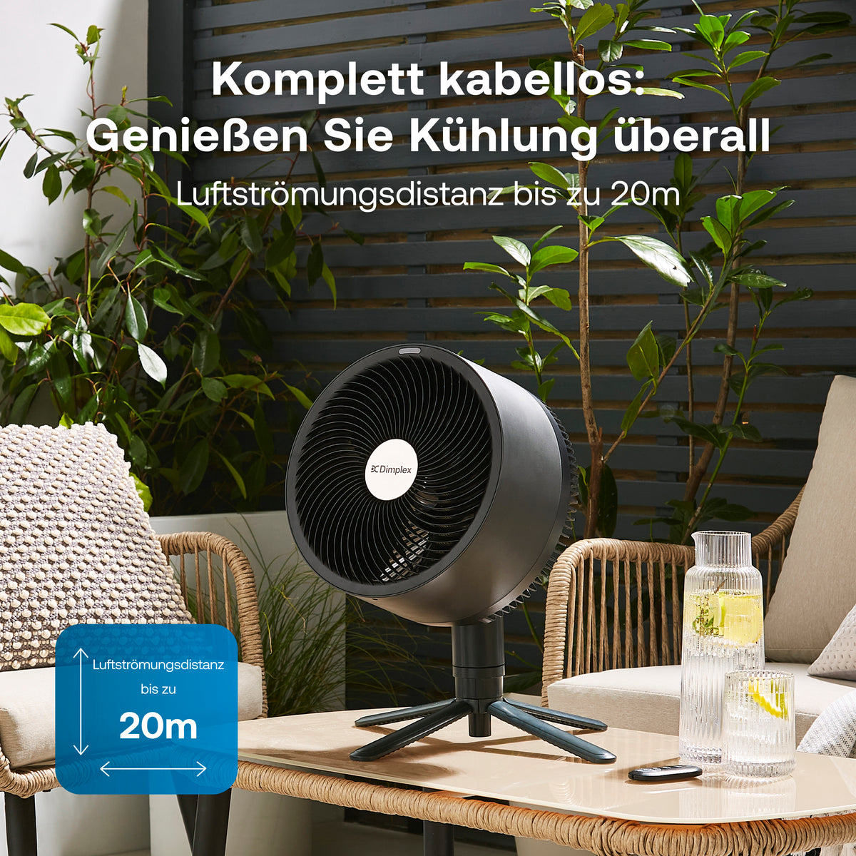 DuoCool Smart 2-in-1 kabelloser Standventilator
