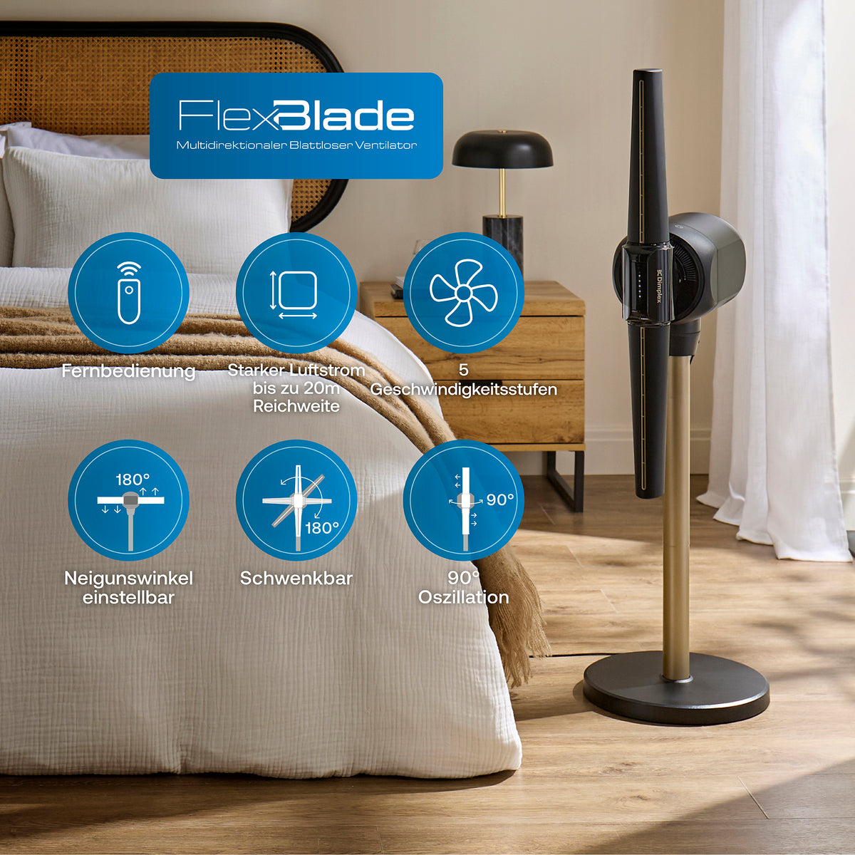Flexblade Multidirektionaler rotorloser Ventilator
